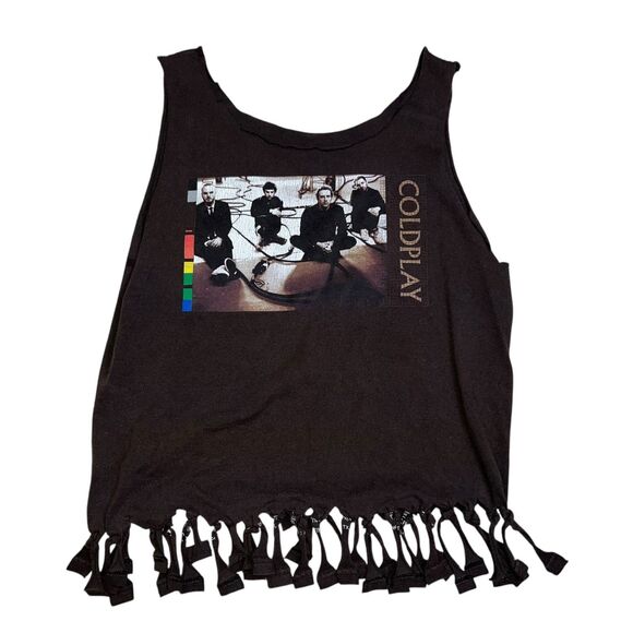 2005 Coldplay Twisted Logic Upcycled Women's Tank Top Shirt Brown - Picture 1 of 8